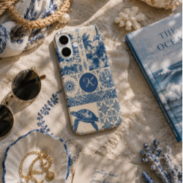 Meeresschildkröten-Küsten-Monogramm iPhone 16 Hülle