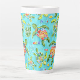 Meeresschildkröten Latte Tasse