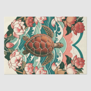 Meeresschildkröten-Lotus-Blume Seeschildkröten Seidenpapier