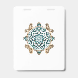 Meeresschildkröten-Mandala-Kunst Ausweis
