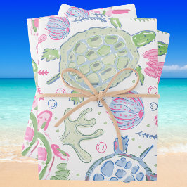 Meeresschildkröten Meeresküste Geschenkpapier Set