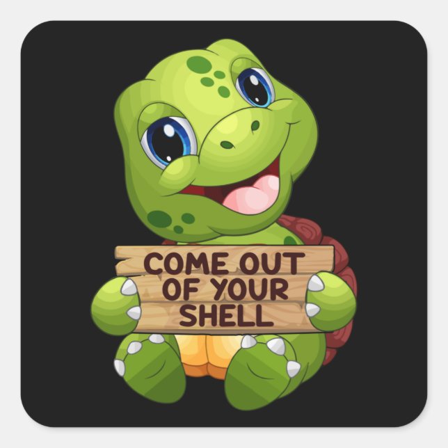 Meeresschildkröten Meereswelt Schildkröten Meerest Quadratischer Aufkleber (Vorderseite)