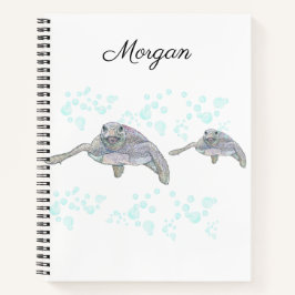 Meeresschildkröten-Original Gezeichnet Personalisi Notizbuch