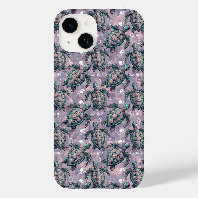 Meeresschildkröten-Ozeanmuster Case-Mate iPhone Hülle (Rückseite)