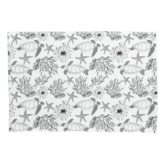 Meeresschildkröten-Pflanze ohne Meerwasser Kissenbezug (Vorderseite)