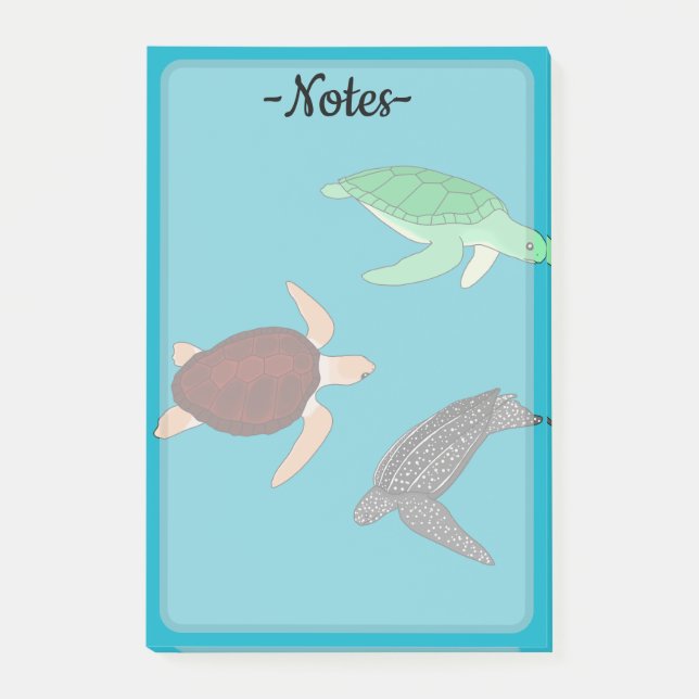 Meeresschildkröten Post-it Klebezettel (Vorderseite)