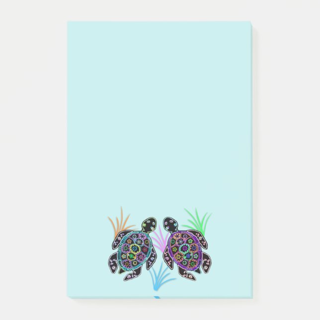 Meeresschildkröten Posten-it® Anmerkungen Post-it Klebezettel (Vorderseite)