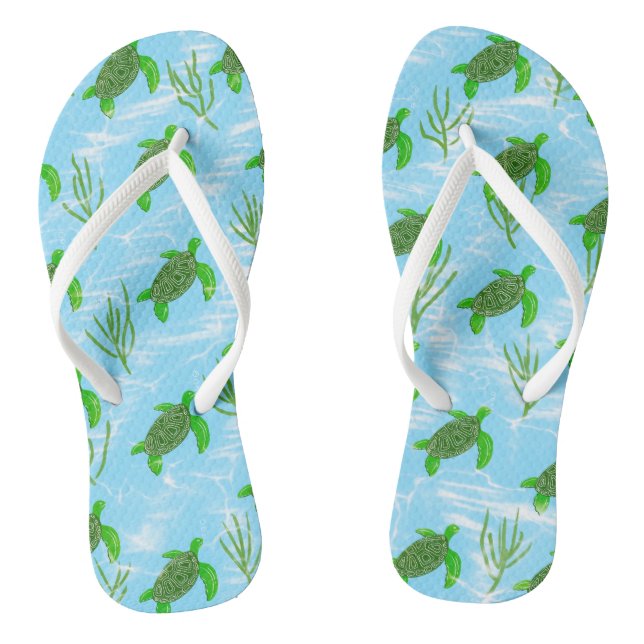 Meeresschildkröten schwimmen am Ocean Reef Flip Flops (Fußbett)