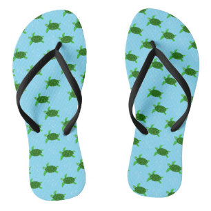 Meeresschildkröten schwimmen mit Blasen Flip Flops