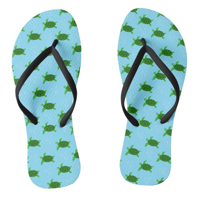 Meeresschildkröten schwimmen mit Blasen Flip Flops (Fußbett)