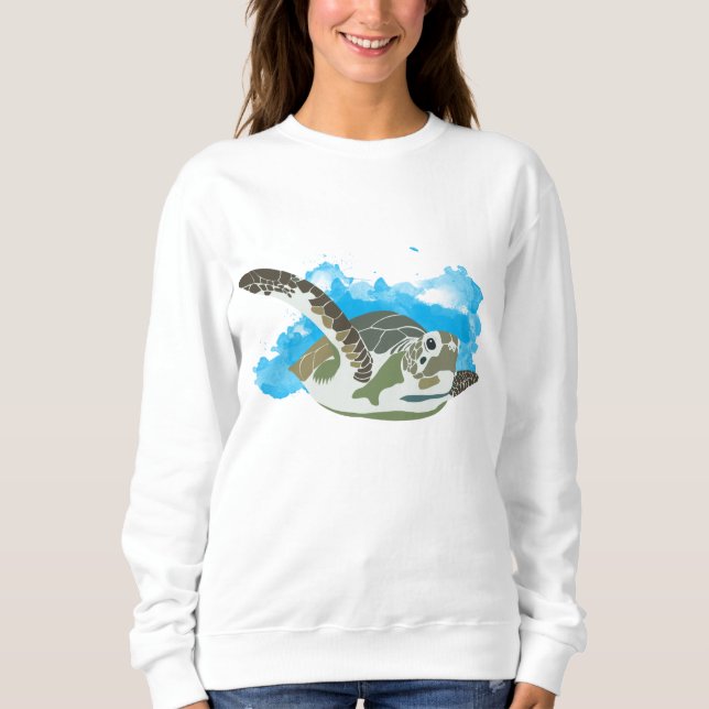 Meeresschildkröten schwimmen sweatshirt (Vorderseite)