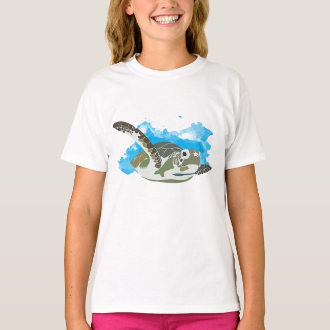 Meeresschildkröten schwimmen T-Shirt (Vorderseite)