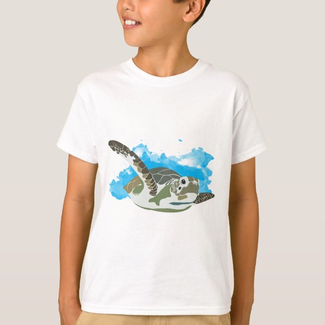 Meeresschildkröten schwimmen T-Shirt (Vorderseite)