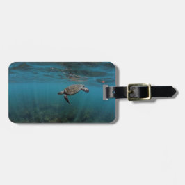 Meeresschildkröten schwimmen unter Wasser Galapago Gepäckanhänger