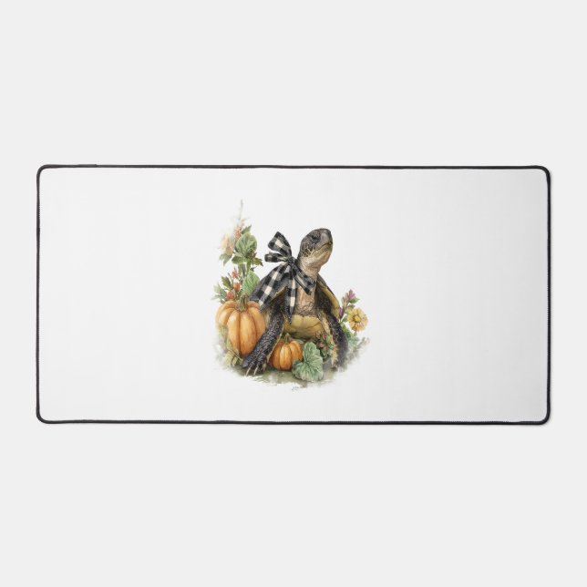 Meeresschildkröten Shirt Tiere Herbst Kürbis Schreibtischunterlage (Vorderseite)