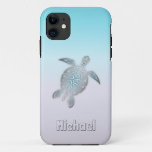Meeresschildkröten Silber Monogram Animal Case-Mate iPhone Hülle