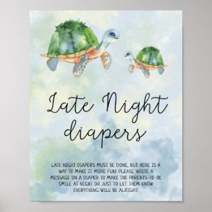 Meeresschildkröten - Späte Nachtwindeln Poster