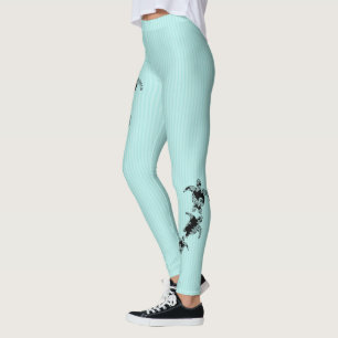 Meeresschildkröten und Button Streifen Aqua Leggin Leggings