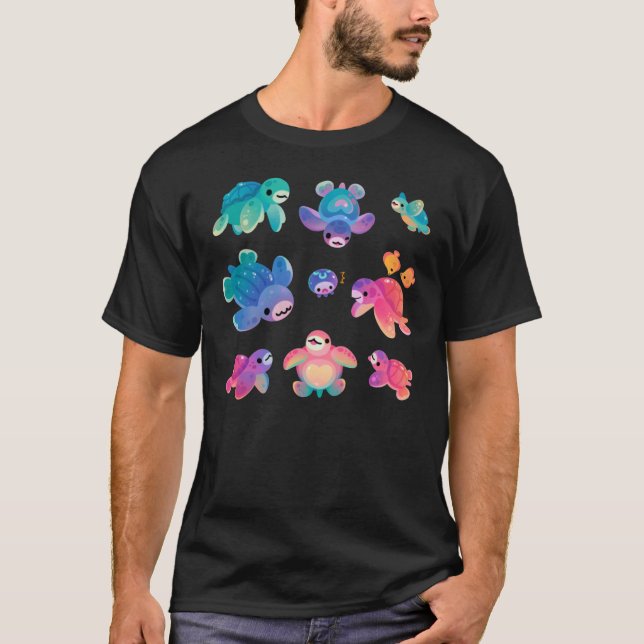 Meeresschildkrötenfreunde Retro T-Shirt (Vorderseite)