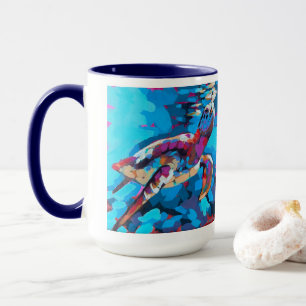 Meeresschildkrötenmalerei - Strandhausdekoration Tasse