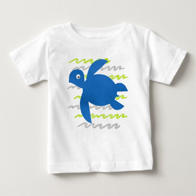 Meeresschildkrötenwellen Baby T-shirt (Vorderseite)