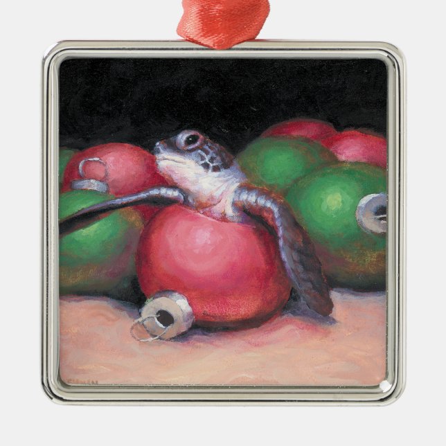 Meeresschildkröteverzierung Ornament Aus Metall (Vorne)