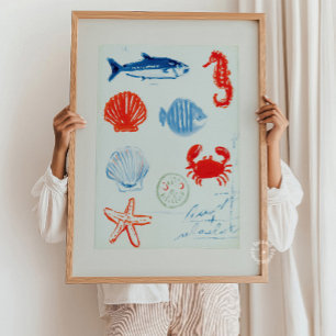 Meeresschmuck Wandbild – Küstennahe Unterwasserwel Poster