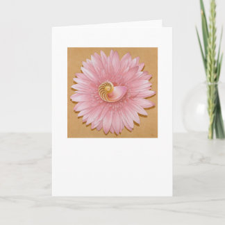 Meeresschnecke u. rosa Blume Karte