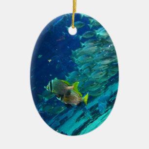 Meeresschule des Blauen Ozeans Keramik Ornament