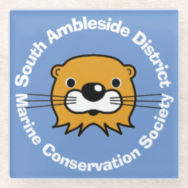 Meeresschutz mit einem anderen Kopf. Glasuntersetz Glasuntersetzer