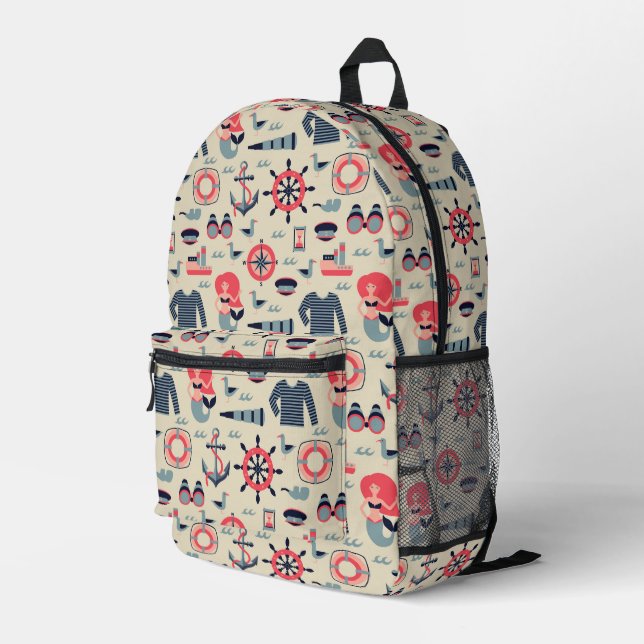 Meeresschutzmuster Bedruckter Rucksack (Rückseitige Ecke Rechts)