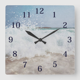 Meeresschwärme Quadratische Wanduhr