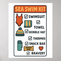 Meeresschwimm-Kit – Lustiges Checklisten-Design fü