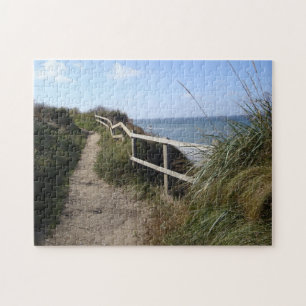 Meeressicht Gras und Fußweg Landschaft Puzzle