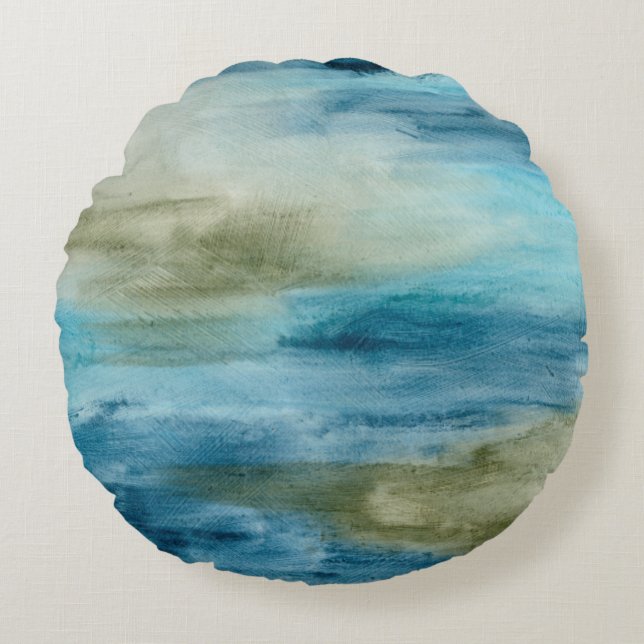 Meeresstrom II Rundes Kissen (Vorderseite)