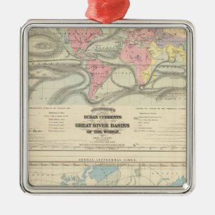 Meeresströmungen und die großen Flussbecken Silbernes Ornament