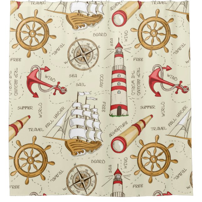 Meeresszene Duschvorhang (Vorderseite)