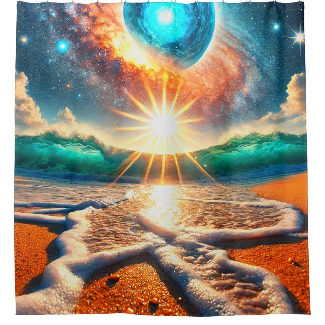 Meeresszene Duschvorhang (Vorderseite)