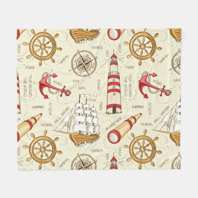 Meeresszene Fleecedecke (Vorderseite (Horizontal))