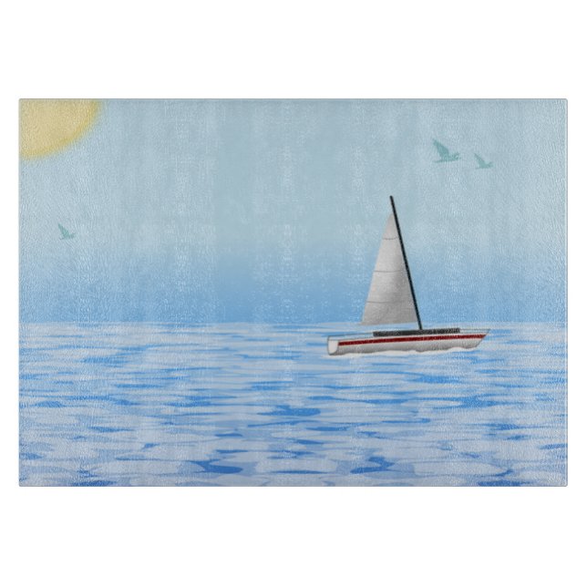Meeresszene mit Schiff Schneidebrett (Vorderseite)