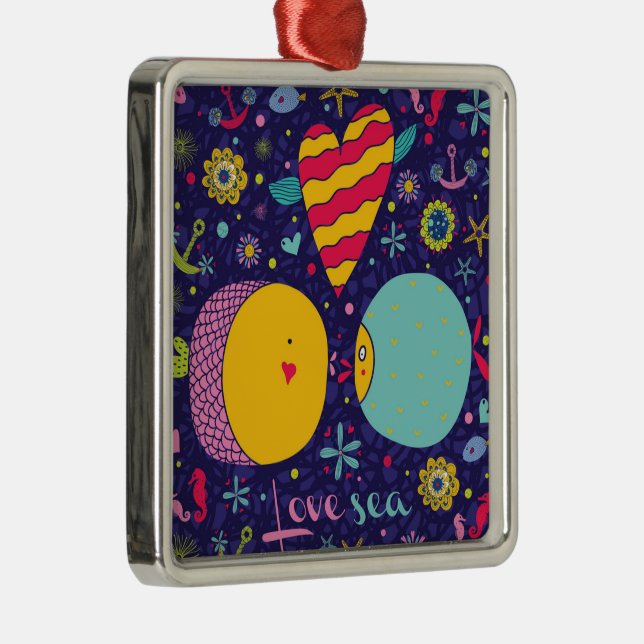 Meeresthema Anchor Fisch Starfish Seepferd Ornament Aus Metall (Rechts)