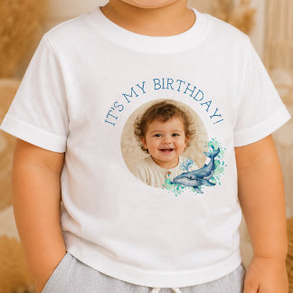 Meeresthema Ich habe Geburtstag Benutzerdefinierte Baby T-shirt