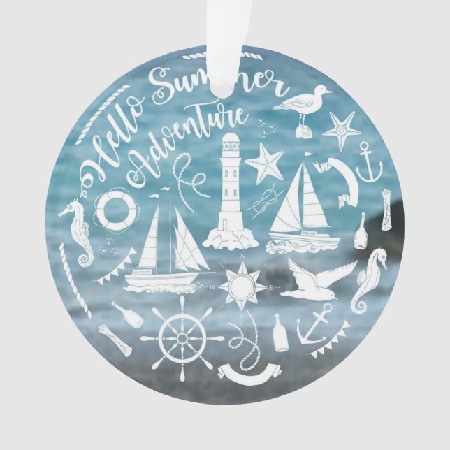 Meeresthema Sommerabenteuer Nautic Elements Ornament (Vorderseite)