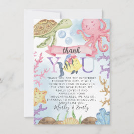 Meerestier unter dem Meer Danke Karte Hinweis