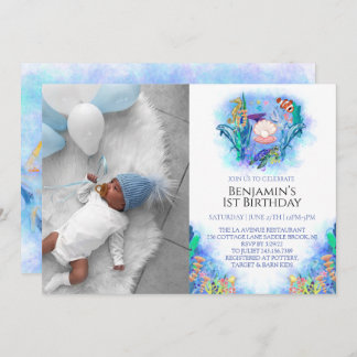 Meerestiere 1. Geburtstag Einladung