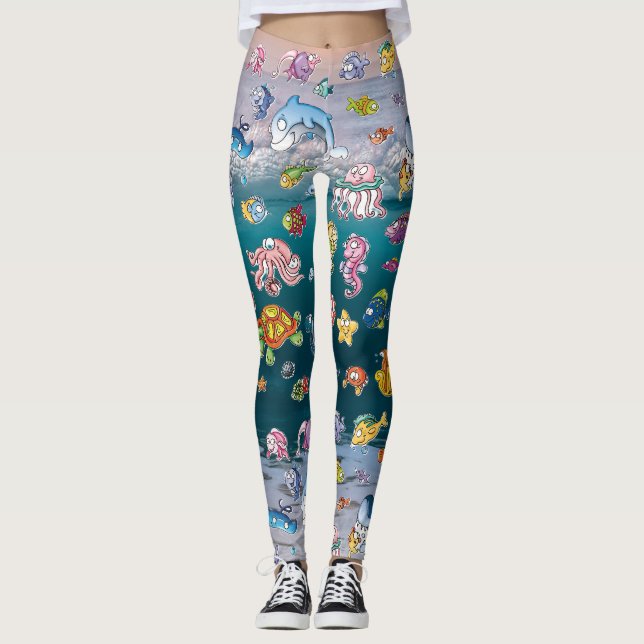 Meerestiere Artsy  Leggings (Vorderseite)