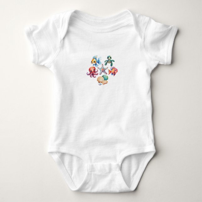 Meerestiere Baby Strampler (Vorderseite)