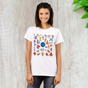 Meerestiere Bunte Ozean Charaktere T-Shirt