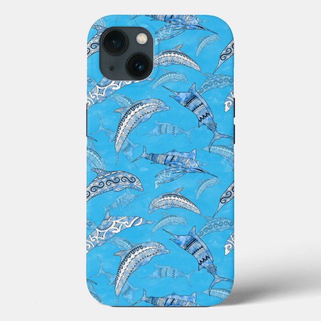 Meerestiere Delphine Marlins Case-Mate iPhone Hülle (Rückseite)