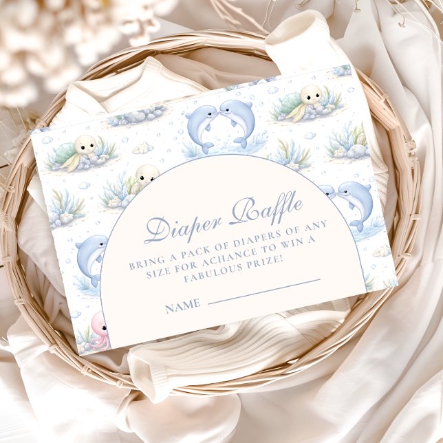 Meerestiere Elegante Bogen-Raffle Begleitkarte (Von Creator hochgeladen)